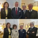 Cdp E. Cocito, Accademico A. Germinetti, Delegato P. Spaini, presentatore A. Picchio; Cocito, neo Accademica S. Borlandelli, Spaini, presentatore E. Bonzanini