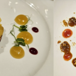 Tartare di carne salada; semifreddo al croccante di nocciole