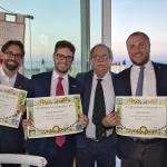 1.	I nuovi Accademici Massimo Terenzi, Edoardo Ruggeri e Marco Biagini con il Delegato Fabio Giavolucci