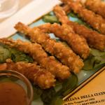 Il gambero al panko in salsa agrodolce.